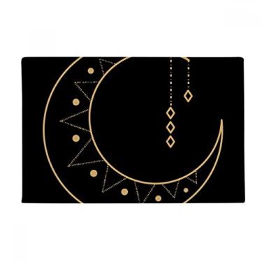 Imagem de DIYthinker Tapete de chão em forma de totem com símbolo de estrela da lua Tapete antiderrapante para porta de banheiro