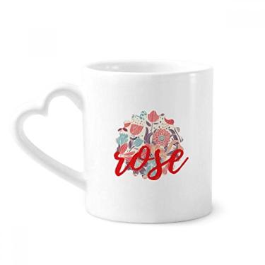 Imagem de Caneca de tinta de flor Leaf Bud Flower Caneca de café cerâmica copo de coração de vidro