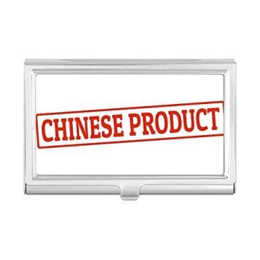 Imagem de Carteira de bolso para cartão de visita vermelha com selo de produto chinês vermelho