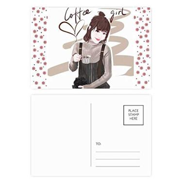 Imagem de Boneca Coffee Girl Ilustração de design de arte, Natal, Natal, celebração, cartão postal Blessing Mailing Card