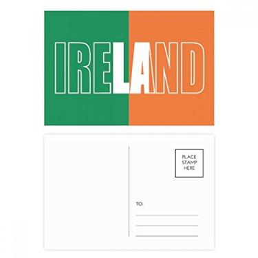 Imagem de Cartão postal com nome da bandeira da Irlanda Conjunto de cartões postais de aniversário para enviar cartões de agradecimento
