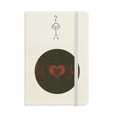 Imagem de Caderno de perguntas com design de eletrocardiograma de coração, diário clássico A5