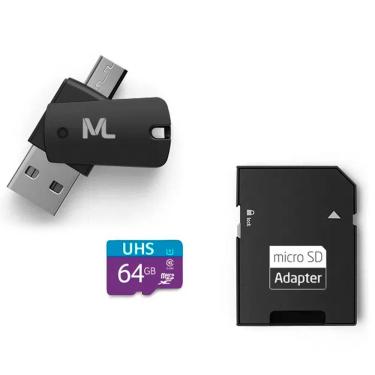 Imagem de Kit Cartão de Memória 64GB + Adaptador USB + Micro USB e Adaptador Cartão SD - Multilaser MC152