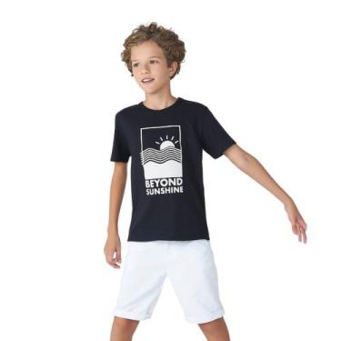 Imagem de Camiseta Menino Hering Kids Mangas Curtas Estampa 5Cfy Preto