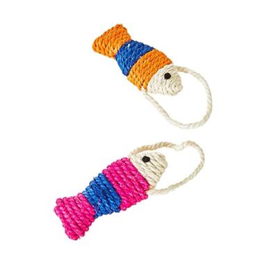 Imagem de Arranhador de gato em forma de peixe durável tábua de arranhar gato interativa divertida e fofa corda de sisal para casa