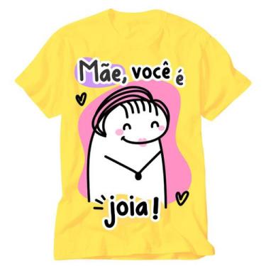 Imagem de Camisa Flork Amarela Frase Mãe Você É Uma Joia Tudo Pra Mim - Vidape