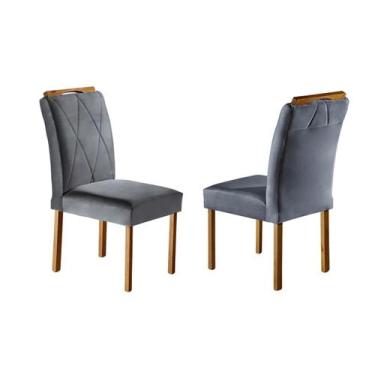 Imagem de Conjunto 2 Cadeiras De Jantar Rubi Veludo - Mundial