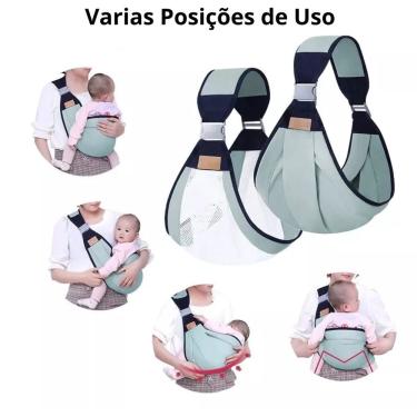 Imagem de Sling Ergonômico Canguru Ajustavel Confortável até 20kg Bebê