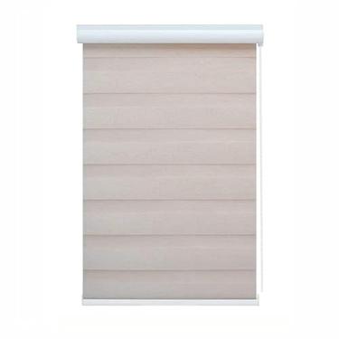 Imagem de Persiana Rolo Duplo c/Bandô Bege 140 (L) x 160 (A) Cortina Zebra Rainbow Double Vision 1,40 X 1,60