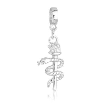 Imagem de Pingente Berloque Símbolo da Odontologia Pandora Banhado a Prata 925 - Premium