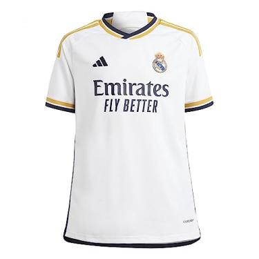 Imagem de Camisa Real Madrid I 23/24 Infantil Branco e Dourado
