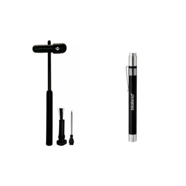 Imagem de Kit Martelo De Reflexo Buck Black Edition + Lanterna Preto