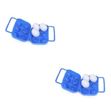 Imagem de Hemobllo 2 Pçs Suporte De De Acampamento Dobrável Caixa De Armazenamento De Portador De Com Alça E Bloqueio Recipiente De Para 6 Ovos Recipiente De Para Acampamento