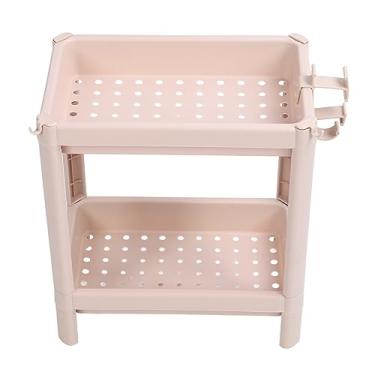 Imagem de Prateleira de armazenamento de piso do banheiro, organizador de rack de banheiro de plástico estável durável prateleiras de canto autônomas para cozinha em casa(2 camadas 1600ml 18,5cm)