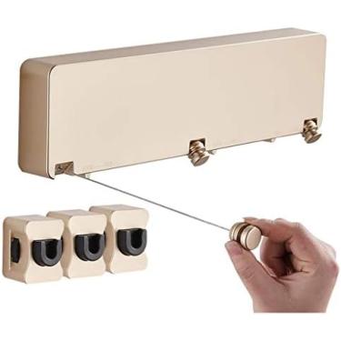 Imagem de Varal Retrátil Para Roupas, Varal Montado Na Parede, Sem Perfuração, Rack De Secagem Para Banheiro, Aço Inoxidável,Ouro,Enchanting12