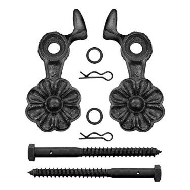 Imagem de Par de cães de veneziana de flor de ferro fundido – Lag Mounted