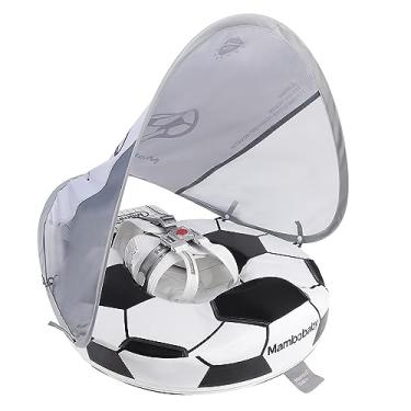Imagem de Boia de natação para bebêsBoia de futebol não inflável para bebês Boia de natação para bebês à prova d'água adequada para a pele com dossel solar para bebês de 3 a 24 meses, meninos, menin