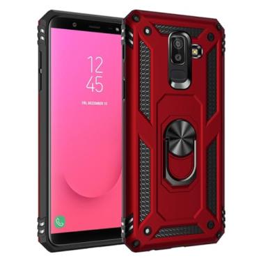 Imagem de Capa à prova de choque para Samsung Galaxy A6 A7 A8 A9 J4 J6 J8 Plus A50S A40S A10 A20S A30S M30 A70 Kickstand armadura Capa de telefone, vermelho, A9 2018
