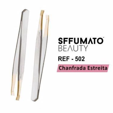 Imagem de Pinça Chanfrada Estreita Para Sobrancelhas Sffumato Beauty