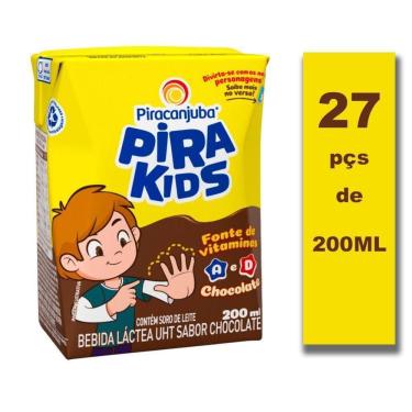 Imagem de Caixa Com 27 Bebida Láctea Uht Chocolate Pirakids De 200Ml