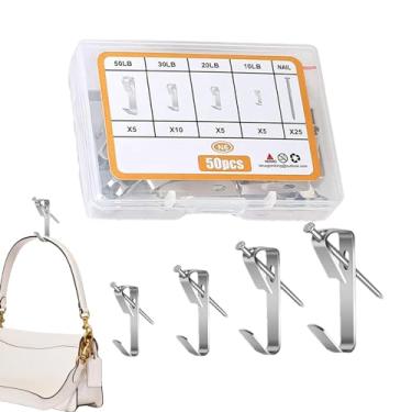 Imagem de Shakven Cabides de parede para fotos, ganchos para pendurar fotos,Cabides para quadros resistentes com capacidade de 10-50 libras - Unhas incluídas kit de hardware de fácil instalação, decoração de