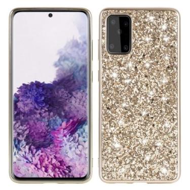 Imagem de Capa glitter para Samsung Galaxy A53 A73 A71 A51 A72 A52 S20 FE A54 A34 Note 20 S22 Plus S21 S23 Capa de revestimento de plástico ultra rígido, dourada, para A73 5G