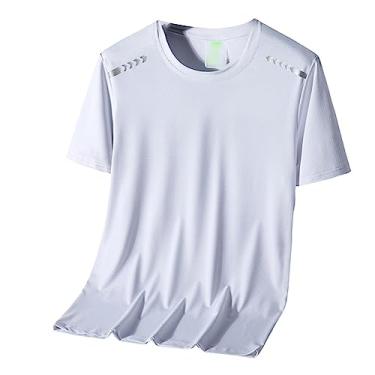 Imagem de Camiseta masculina atlética manga curta secagem rápida leve fina lisa elástica suave treino, Cor 4, M