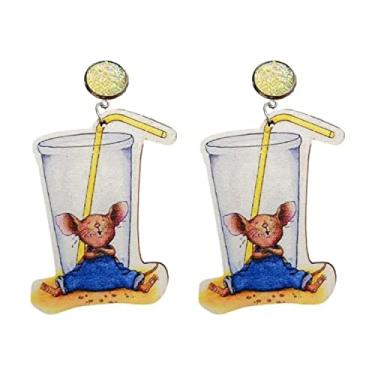 Imagem de Brincos fofos para professores e estudantes, engraçados, de madeira, rato, gato, queijo, livro, giz de cera, pingentes, joias de presente de volta às aulas, 1, Zinco, Sem pedra preciosa