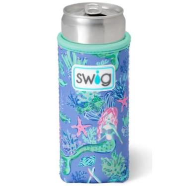 Imagem de Swig Life Slim Can + Bottle Cooler, Neoprene Insulated Can Sleeve Jacket for Slim Size 12oz Cans or Bottles Seltzer, Skinny Can Coolie (Under the Sea)