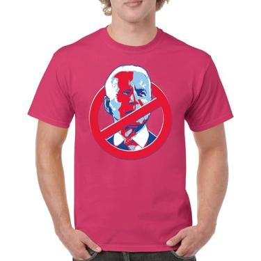 Imagem de Camiseta No Biden Anti Sleepy Joe Republican President Pro Trump 2024 MAGA FJB Lets Go Brandon Deplorable Camiseta masculina, Rosa choque, 4G