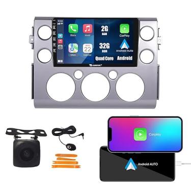 Imagem de Kunfine Car CarPlay Android Navegação Automática Rádio GPS Estéreo Câmera Reversa Tela IPS Touchscreen Tablet Pad Media Player para Toyota FJ Cruiser 2006-2020, se aplicável Quad Core 2G + 32G