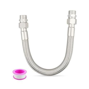 Imagem de Nahntaipy Mangueira de jumper compressor, NPT macho 50.8 cm comprimento 450 PSI e 398.9 °C, com dois adaptadores macho de 3/10.2 cm (ambos os encaixes laterais giram livremente)