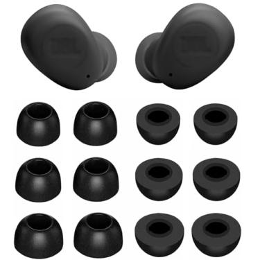 Imagem de ALXCD Pontas auriculares de espuma compatíveis com fones de ouvido JBL Vibe Buds, 6 pares de tamanhos P/M/G de substituição com isolamento de ruído macio, pontas de espuma de memória, pontas de