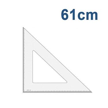 Imagem de Esquadro Ângulos 45°/45°/90°, Transparente, 61 cm, Trident