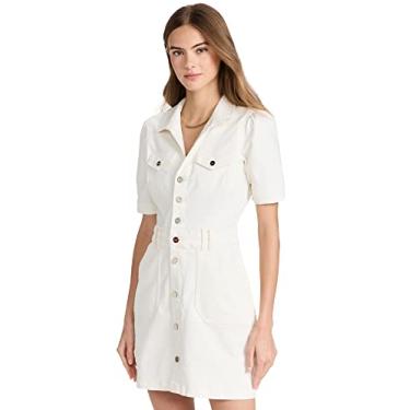 Imagem de PAIGE Minivestido feminino Mayslie jeans com botões frontais bolsos utilitários em tela em branco, Tela em branco, 46