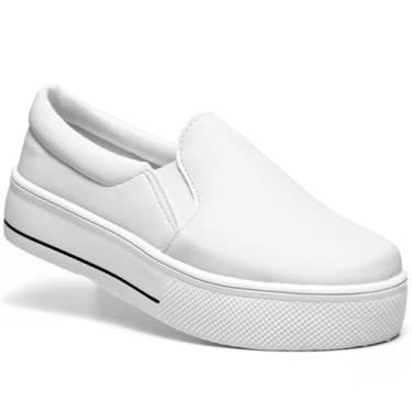 Imagem de Tenis Lumiss Feminino Casual Sapatenis Confort IT (35, Sintético branco)