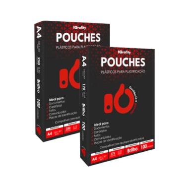 Imagem de Plastico Plastificação 200 Grafity 1 Cento A4 0,07mm 175 Micras e 1 Cento A4 0,10mm 250 Micras