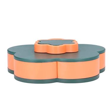 Imagem de Bandeja de Servir Lanche, Grande Capacidade, Recipiente de Doces de Nozes Dividido para Casa, Prato de Lanche Em Forma de Flor para Reunião Familiar, Material Plástico (Camada