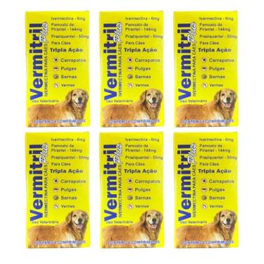 Imagem de Vermitril Plus - Anti Pulgas, Carrapatos, Vermes E Sarnas 24 Comprimidos 30kg
