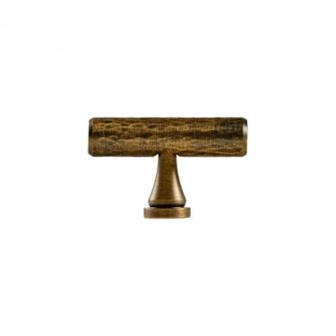 Imagem de Puxadores e alças de porta de armário de bronze sólido feito à mão em bronze retrô para móveis, armário, gaveta, puxador antigo de barra em T, C,5950, Chui