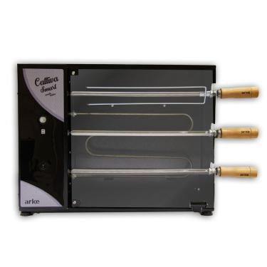 Imagem de Churrasqueira Assador Rotativa Elétrica de Bancada Arke Cattiva Smart-03 3 Espetos 55cm...