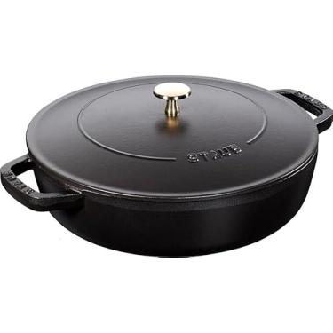 Imagem de Caçarola Redonda Baixa, Chistera, Ferro Fundido, Preto, 28 cm, STAUB