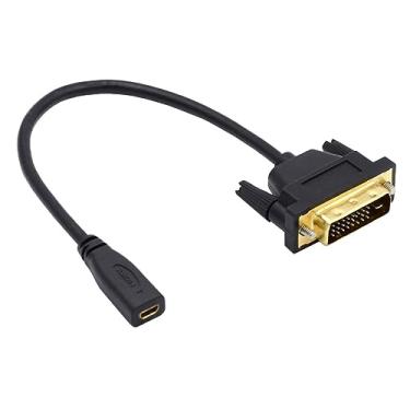 Imagem de CY Cabo DVI 24+1 macho para micro HDMI 1.4 Tipo-D 4K fêmea cabo de extensão para computador HDTV placa gráfica UHD 20 cm