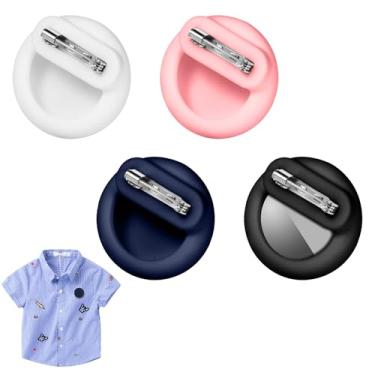 Imagem de 4 pinos de suporte de silicone para Airtag, capa de silicone para rastreador GPS de 3,5 cm de diâmetro, com alfinete, para crianças, idosos, escondida dentro de roupas, bolsa de sapatos, mochila e
