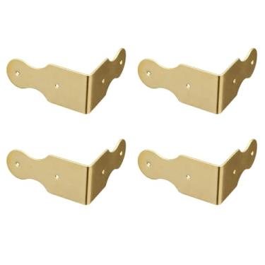 Imagem de SENRISE 4 pacotes vintage de latão puro protetor de canto cinta clássica móveis armários cadeiras mesa caixa de joias de madeira acessórios de cobre (ouro)