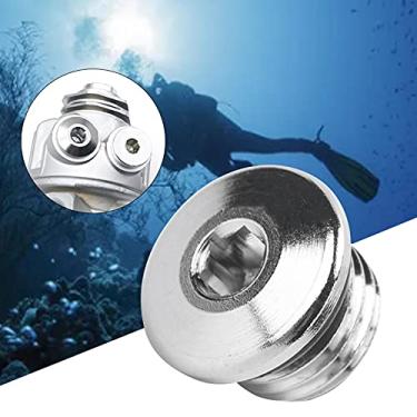 Imagem de VGEBY Plugue regulador de mergulho, 1 peça submersível de aperto de ar regulador de pressão de latão anel de vedação parafuso (plugue de alta pressão) suprimentos de mergulho