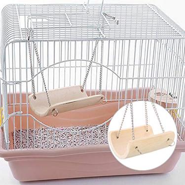 Imagem de BRINQUEDOS DE GAIOLA DE BRINQUEDO ENGRAÇADOS PARA ANIMAIS DE ESTIMAÇÃO DE MADEIRA DE HAMSTER PARA PEQUENOS ANIMAIS 3,5 * 3 POLEGADAS