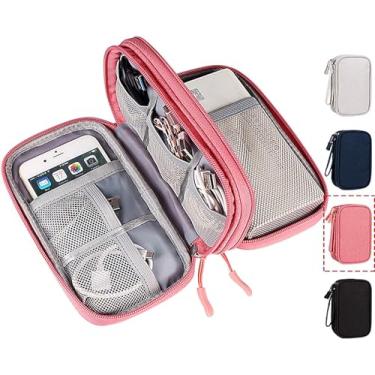 Imagem de Bolsa de acessórios para cabos de viagem, organizador eletrônico, bolsa organizadora de acessórios eletrônicos à prova d'água para carregador portátil, cabos de carregamento, carregadores, mouse