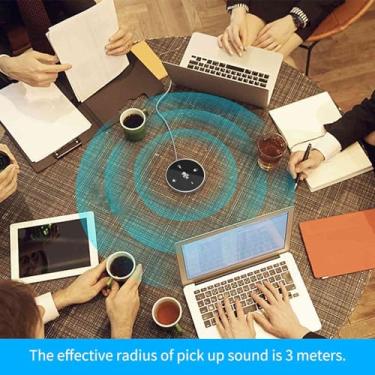 Imagem de Alto-falante e Microfone para Conferência, Microfone para Laptop Condensador Omnidirecional PC Mic Y02 USB Plug and Play Microfone Omnidirecional para Gravação de