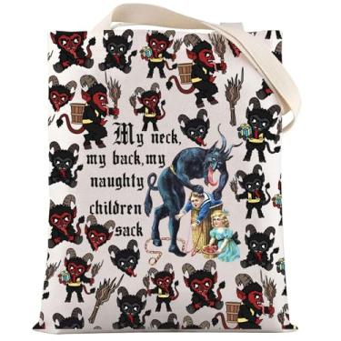 Imagem de LEVLO Krampus Sacola de Natal Demon Fans Gift My Neck My Back My Naughty Sack Krampus Shoulder Bag, Bolsa My Neck, Medium